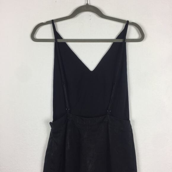 Nasty Gal Black Satin Open Back Surplice Cocktail Tapered Jumpsuit Small - Picture 10 of 12